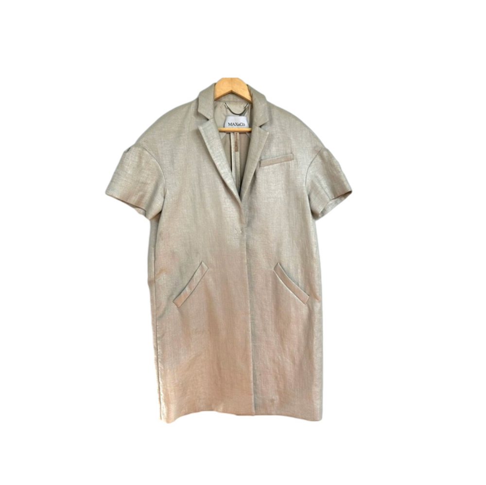 Max&co maxMara one button long jacket light coat short sleeve